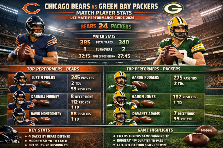 Chicago Bears vs Green Bay Packers Match Player Stats